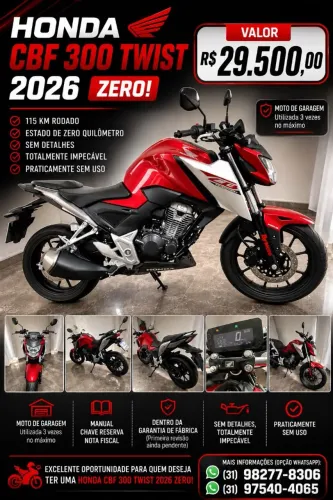 CBF300 ZERO KM
