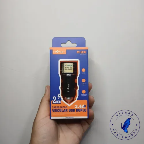 Carregador veicular USB Duplo