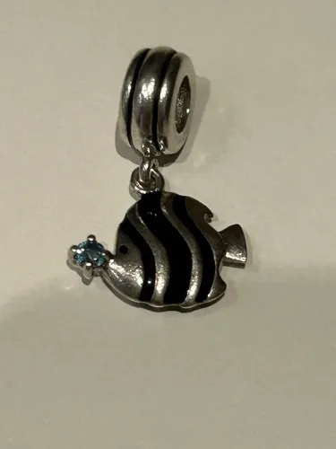 Berloque original Vivara peixinho com pedra azul