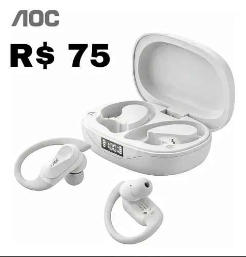 Fone bluetooth AOC Branco R$ 75