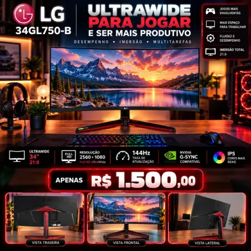 Monitor LG UltraWide 34GL750-B 