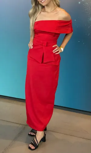 Vestido middi vermelho