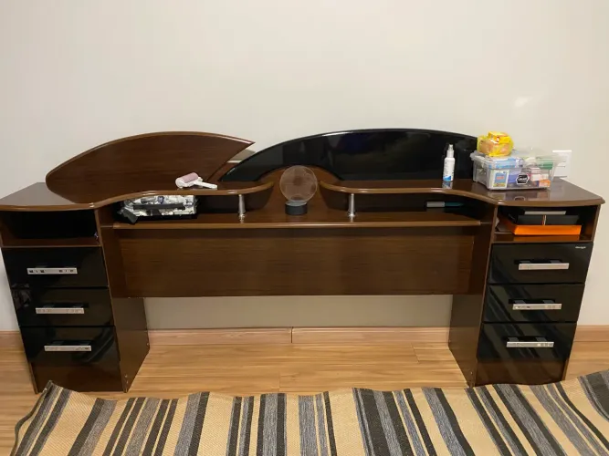 Cabeceira Para Cama Casal Mdf Novissima com 6 Gavetas