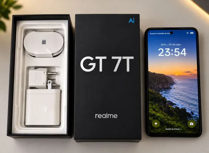 Realme GT 7T | 12GB + 256GB | A prova D'água | Bateria 7000mAh