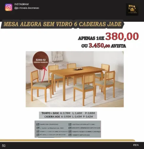 MESA ALEGRA SEM VIDRO EM MADEIRA