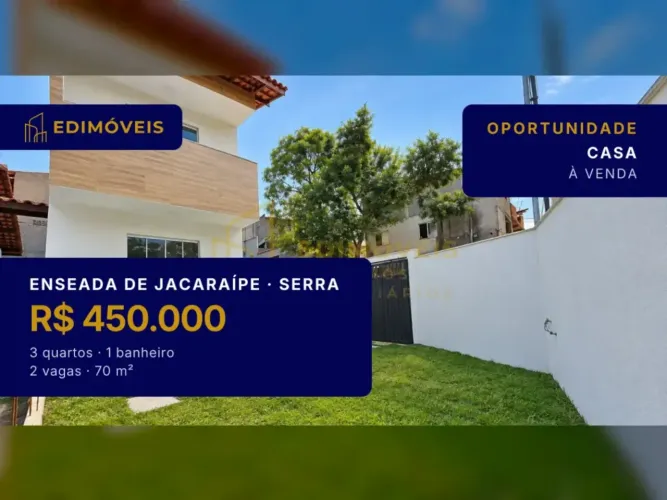 Enseada de Jacaraípe | Casa Duplex 3 quartos, espaço privativo e bem localizada