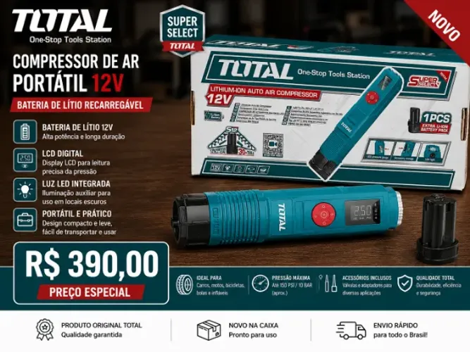 Compressor de ar portátil 12V