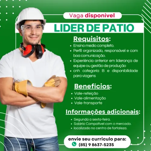 vaga para lider de patio 