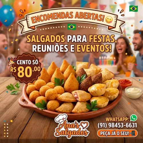ENCOMENDA DE SALGADO R$80,00