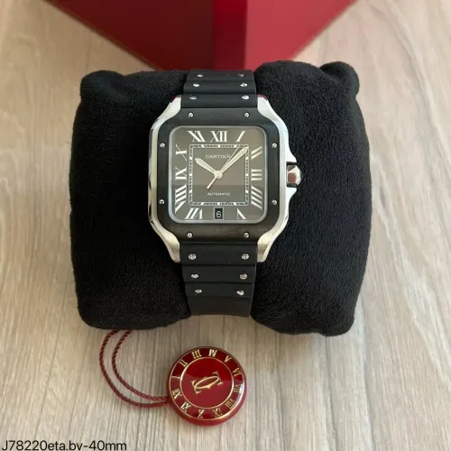 CARTIER SANTOS, PULSEIRA BORRACHA/S.C
