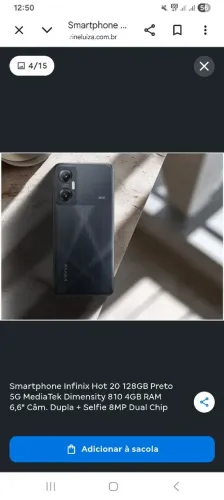 Infinix Hot 20 5G 128GB / 4GB RAM - Excelente Estado (17 meses de uso)