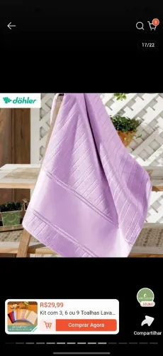 18 toalhas dohler 30 x 45 cm cores sortidas