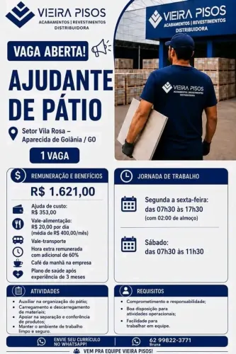 CONTRATA-SE AJUDANTE DE PATIO