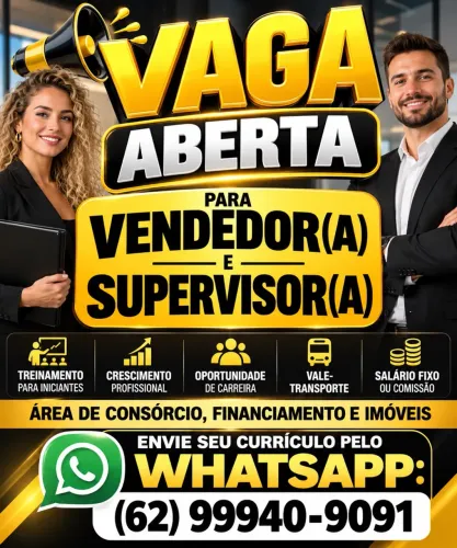 VAGA ABERTA VENDEDOR/SUPERVISOR