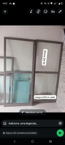 Portas de vidro pra sala e janela em alumínio