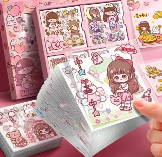 50 adesivos fofos crianças menina brincar desenhos animados