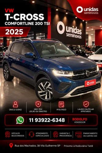 Volkswagen T-Cross Comfortline 1.0 TSI Flex 5P Aut. 2025