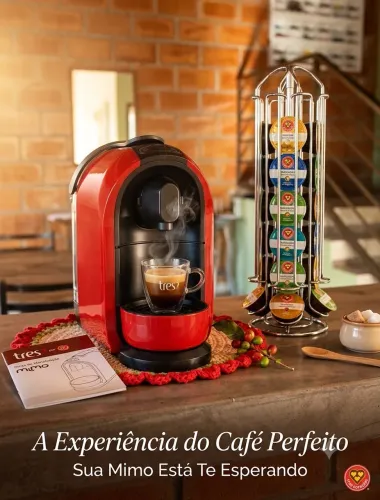 ? Cafeteira Três Corações Mimo Vermelha - Estado de Nova!