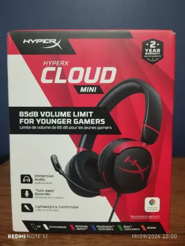 Headset HyperX Cloud Mini 3,5mm Novo Preto/Vermelho