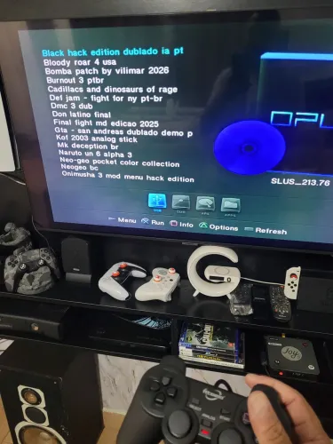 Ps2 jogos 62 gigas+ controle