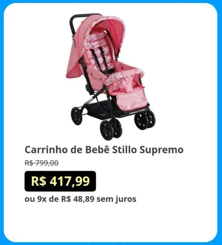 Carrinho de bebê, menina todo rosa