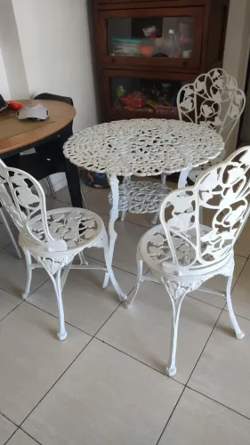 Mesa para jardim/varanda em alumínio fundido