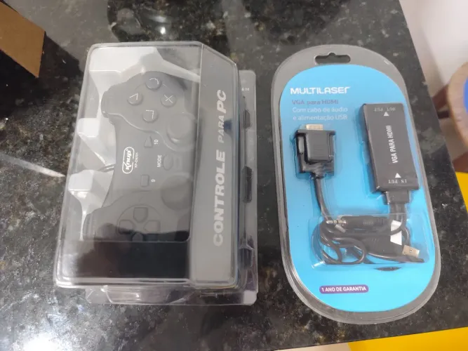Kit Controle para PC + Cabo Conversor VGA para HDMI