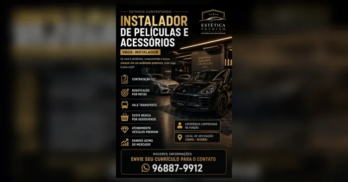INSTALADOR PELÍCULAS E ACESSÓRIOS 