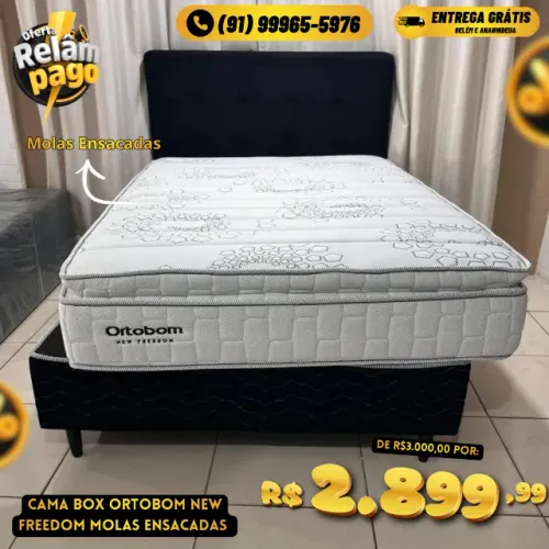 Cama Box Casal New Freedom Ortobom Mega oferta