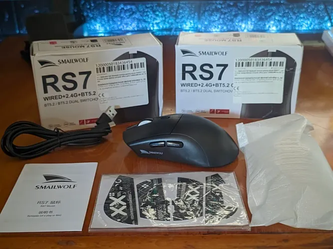 Mouse Smailwolf RS7 preto / sem fio.