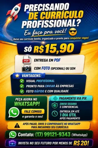 PRECISA DE UM CURRÍCULO PROFISSIONAL? ? Se você ainda não tem currículo, tem um currícul
