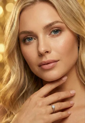 Anel solitário em Prata 925 com Moissanite de 0,65 CT