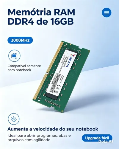 Memória RAM DDR4 - 16GB 3000MHz - Notebook - Testadas e funcionando.