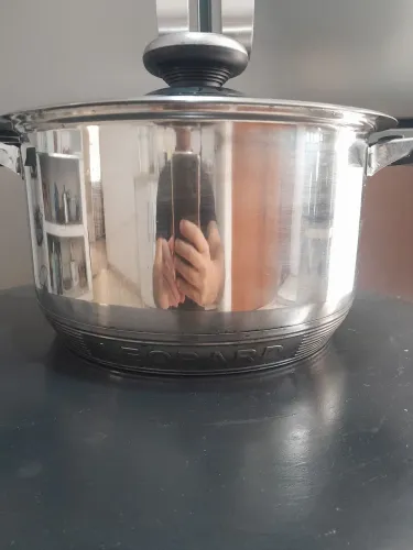 Panela de inox década de 90 capacidade 5 litros 