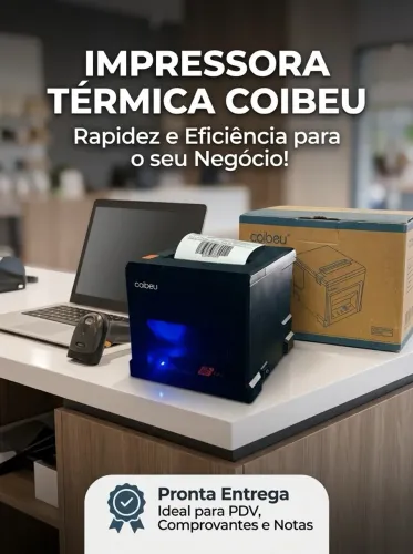 COIBEU Impressora Térmica 80mm Corte Automático Alerta Sonoro USB