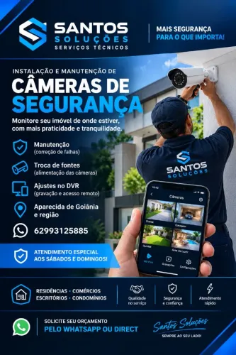 ? SUA CÂMERA DE SEGURANÇA PAROU? A SANTOS SOLUÇÕES PODE TE AJUDAR! ?