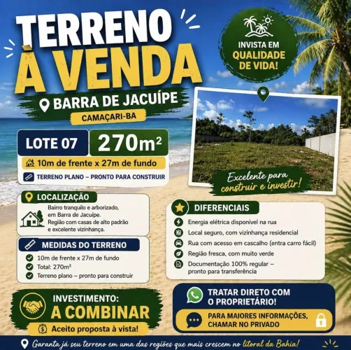 Terreno em Barra de Jacuipe 