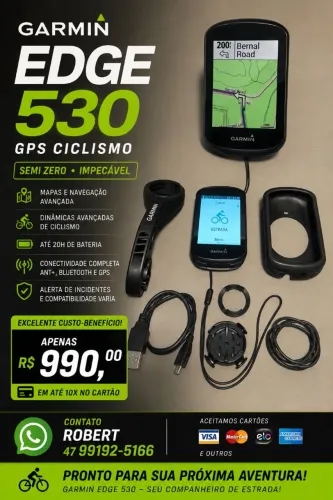 GPS Garmin Edge 530 semi novo impecável