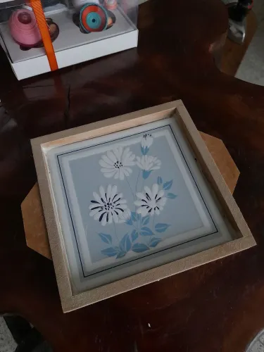 Bandeja de mdf com azulejo antigo