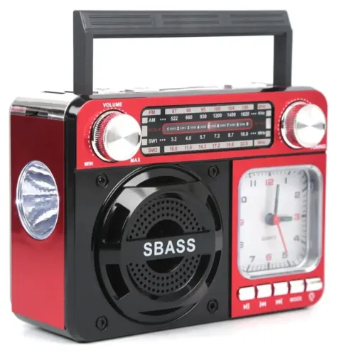 Radio retro completo am FM recarregável Bluetooth pendreve lanterna tomada 