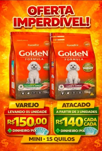 Ração golden 15kg, PROMOÇÃO+FRETE GRÁTIS ( consulte sua região ) entrega em todo DF