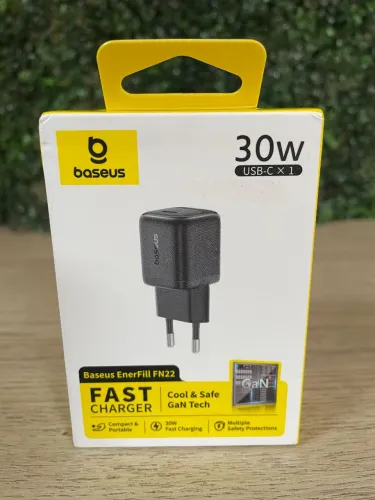 Carregador Baseus Turbo 30w Usb-c Gan<br>Super Rápido