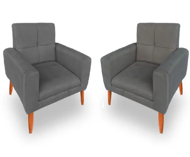 Conjunto 2 poltronas puf decorativa