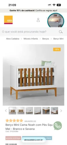 Berço Noah Americano/Cama Juvenil