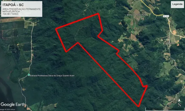Itapoá-724 hectares-Área Preservação Permanente, Reposição Reserva Legal- Mata Atlântica