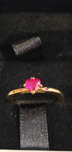 Anel Pandora Explosão de Amor Coração "Você e Eu" Dourado