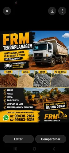 Terraplanagem Venda de terra areia brita 