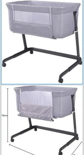 Berço Cosco Kids, Co-bed Pluggy, 0 a 9kg, Cinza Claro