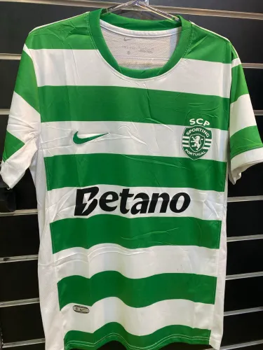 Camisa Sporting Portugal 23/24 Verde e Branca | Modelo Jogador | Frete Grátis 