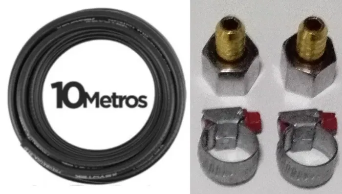 MANGUEIRA 10M BORRACHA PARA COMPRESSOR/PISTOLA DE PINTURA E FERRAMENTAS PNEUMÁTICO 